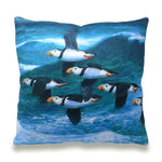 Puffin Colony in Flight Scatter Cushion