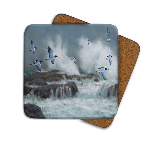 High-Quality Oyster Catchers Coaster