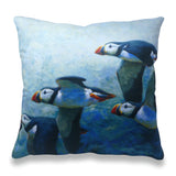 Puffins in Flight Scatter Cushion