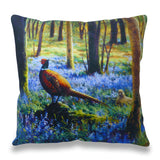 Pheasants in Bluebells Scatter Cushion