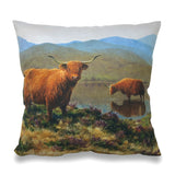 Highland Cattle Loch Scatter Cushion