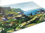 Puffins Roosting Glass Cutting Board