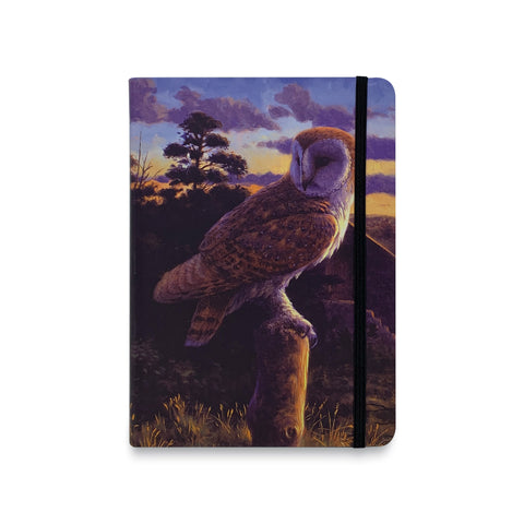 Barn Owl at Dusk Flexible Notebook