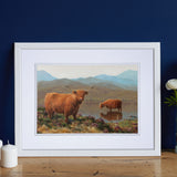 Julian Friers Highland Cattle Loch Print