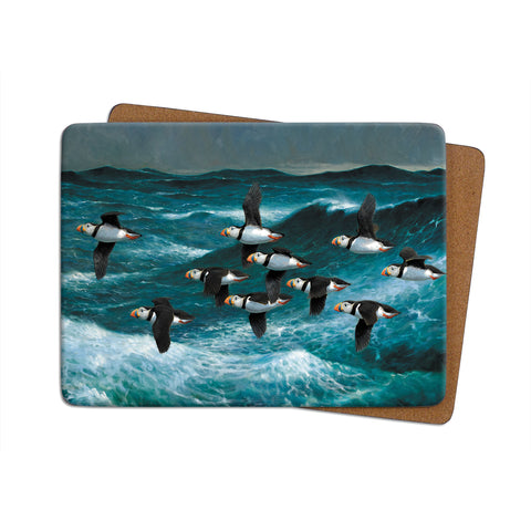 High-Quality Puffins in Flight Placemat